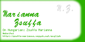 marianna zsuffa business card